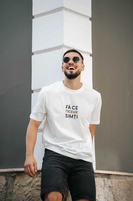 tricou clasic unisex fă ce "trebuie" simți alb