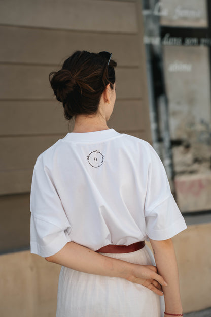 tricou oversized unisex fă ce "trebuie" simți alb