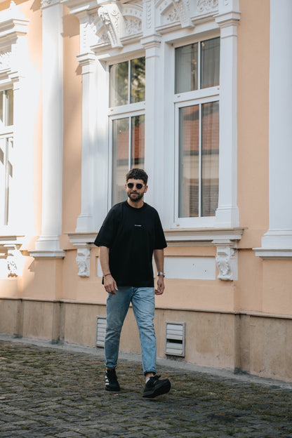 tricou oversized unisex minimalist negru