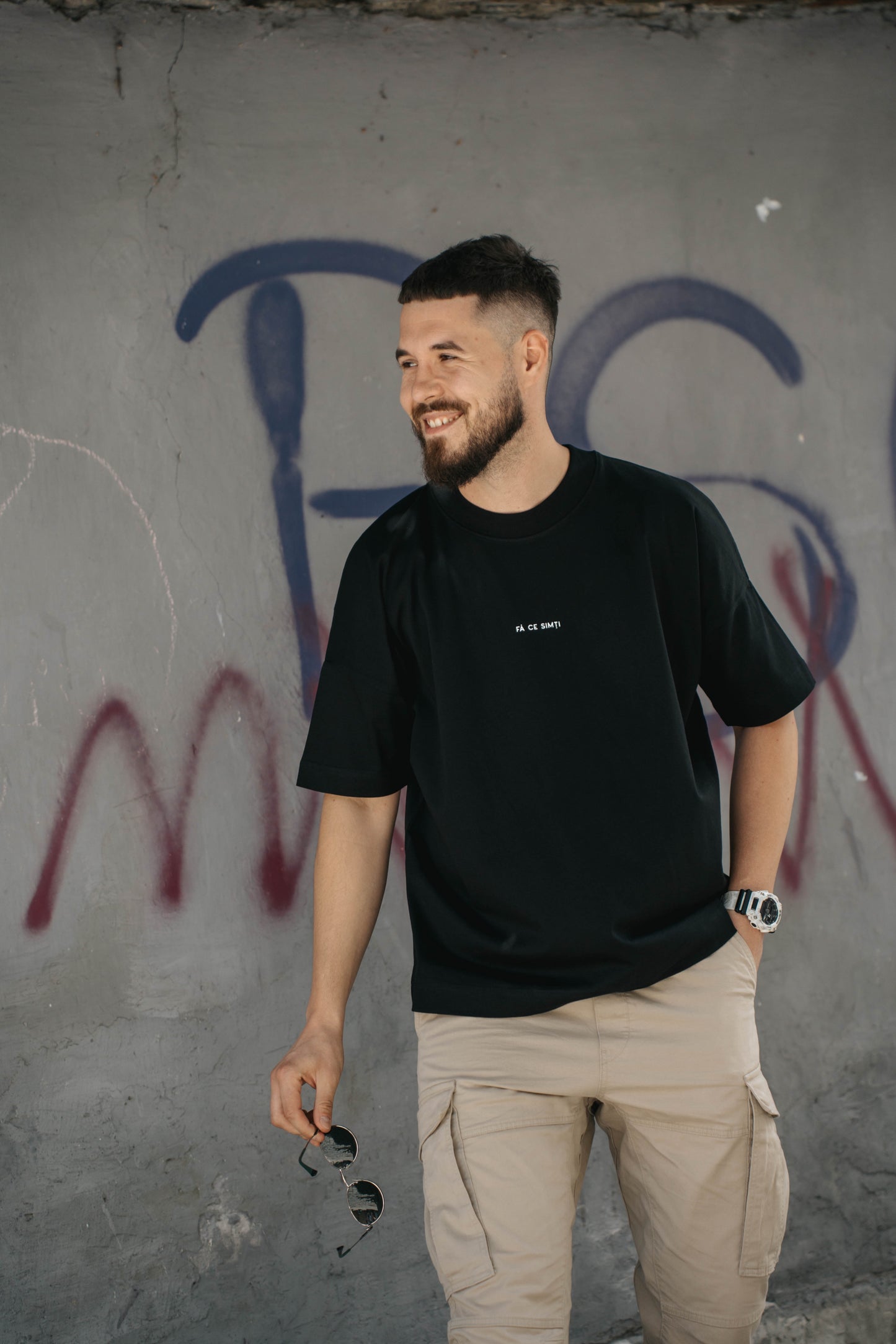 tricou oversized unisex minimalist negru