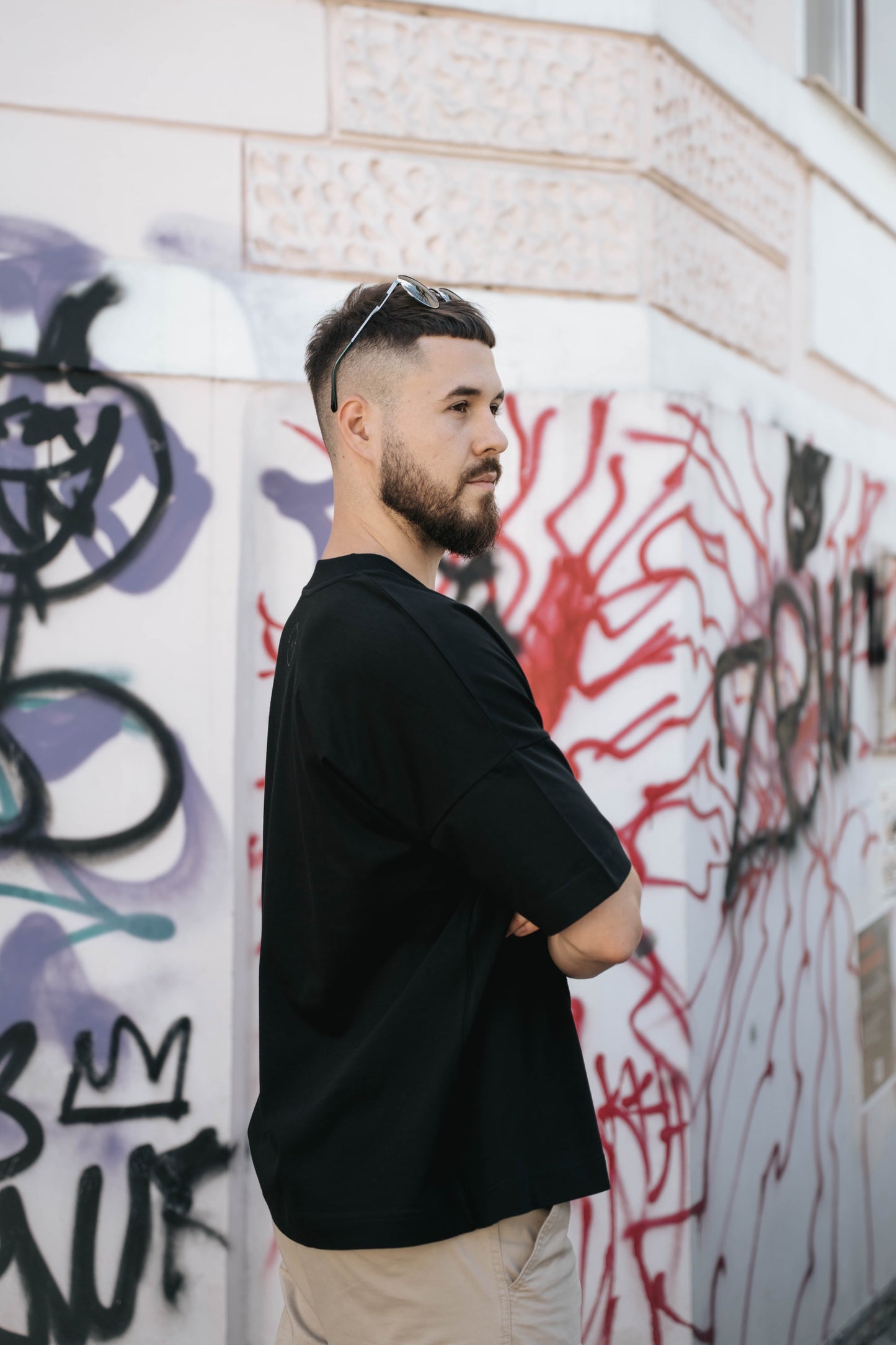 tricou oversized unisex minimalist negru