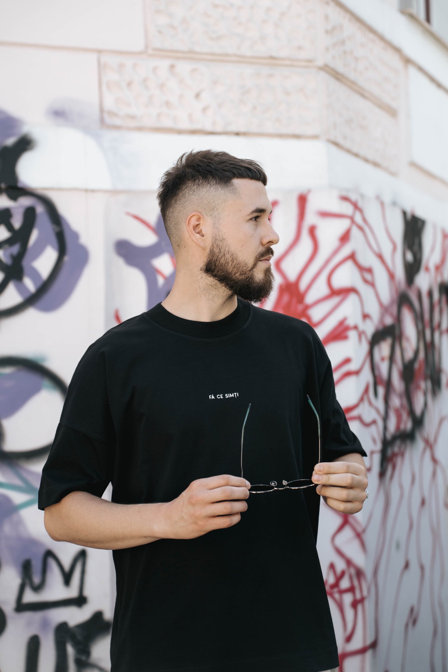 tricou oversized unisex minimalist negru